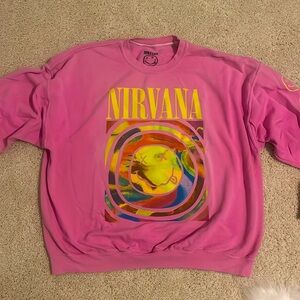 Urban Outfitters NIRVANA Hot Pink Sweatshirt